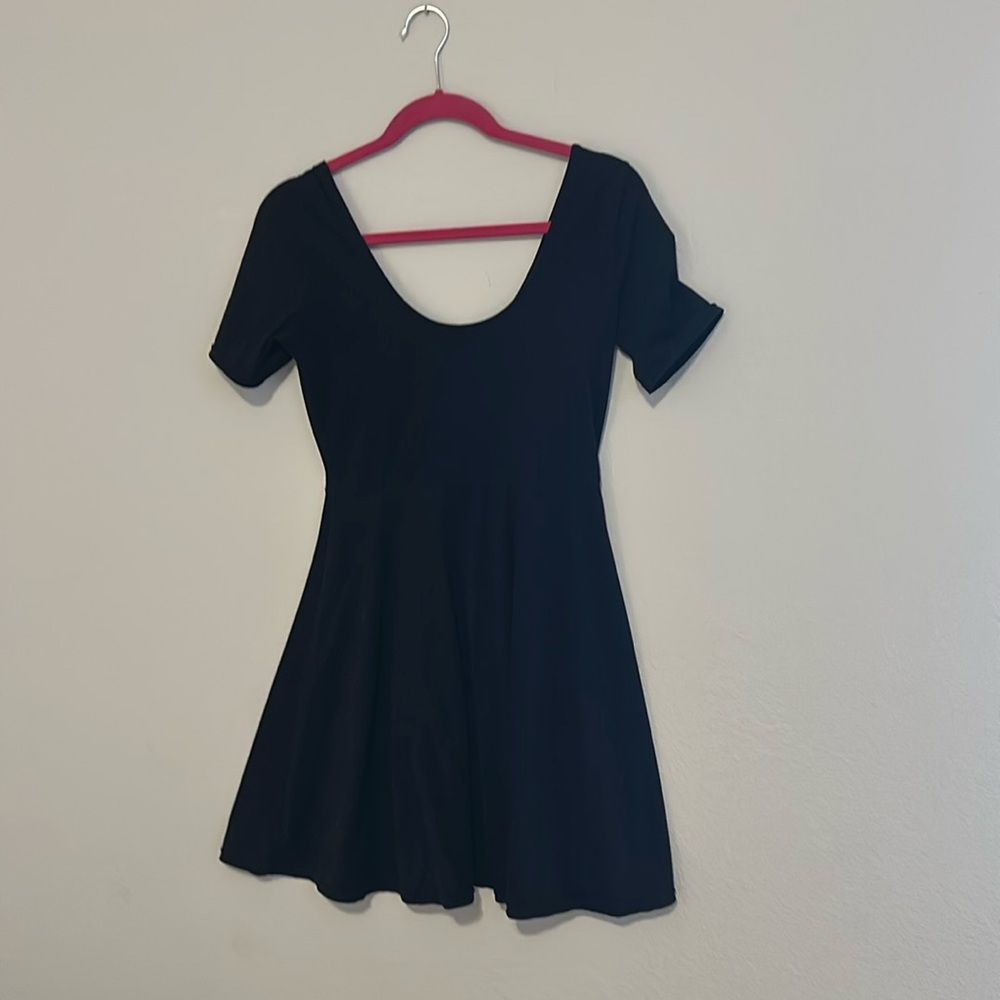 Black Off Shoulder Fit & Flare Mini Dress